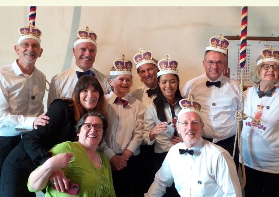 ThaxtedBells's tweet image. Fabulous to have lots of new #bellringer recruits with us. We  teamed up with our local towers for  #ringingfortheking  A seven tower tour on Saturday, May 6th. 
#Radwinter #Hempstead #Ashdon #Thaxted #Hadstock #HelionsBumpstead #SteepleBumpstead #bellringing