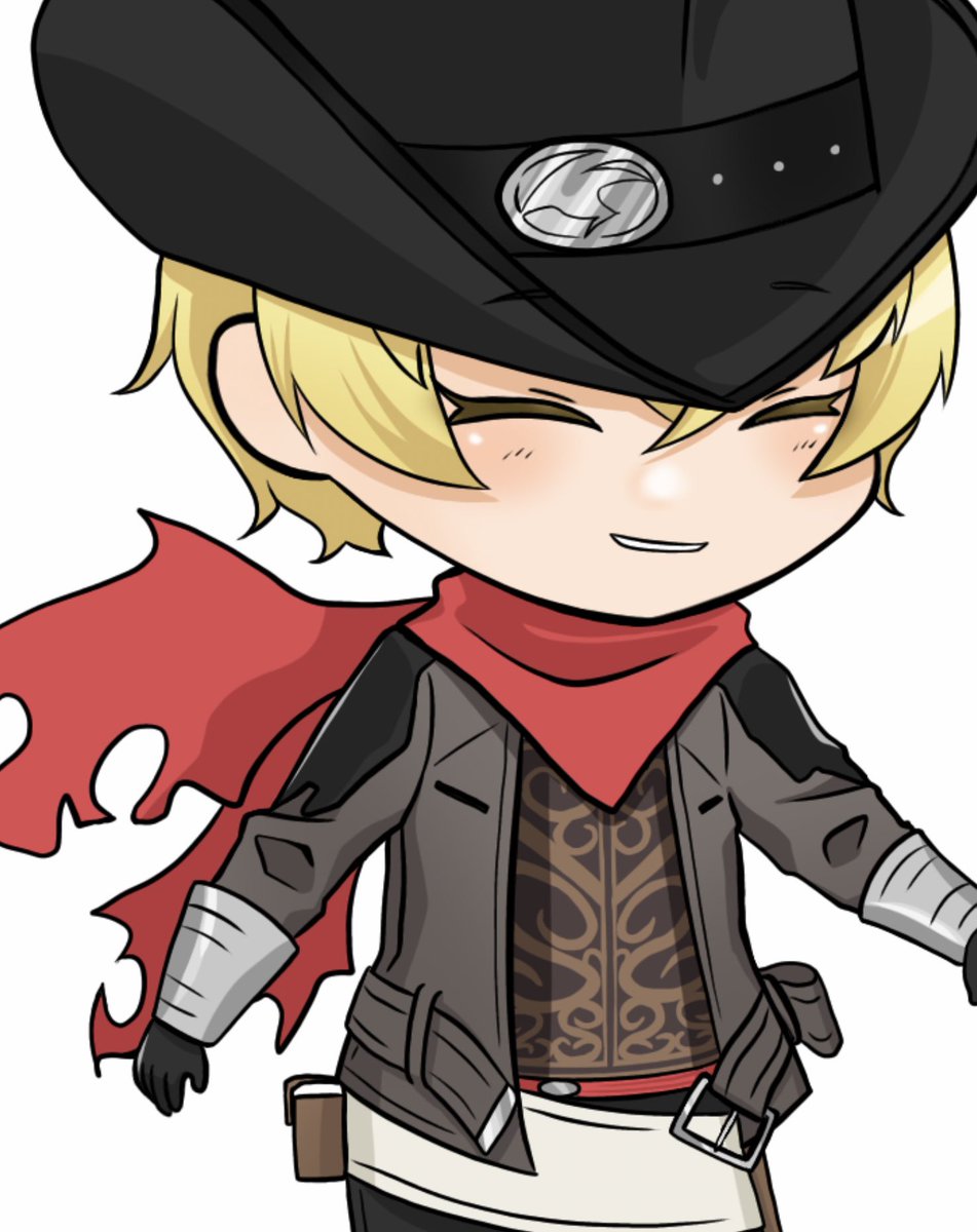 1boy blonde hair male focus hat solo closed eyes chibi  illustration images
