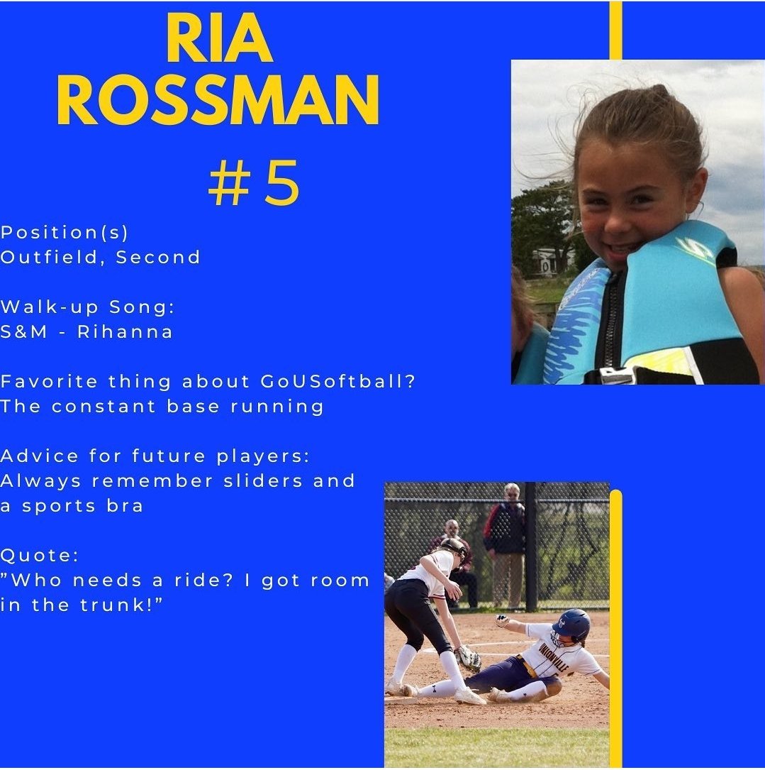 Next we have Ria Rossman! Ria will be attending Coastal Carolina next year!

Congratulations Ria!! 🤘🥎🔥