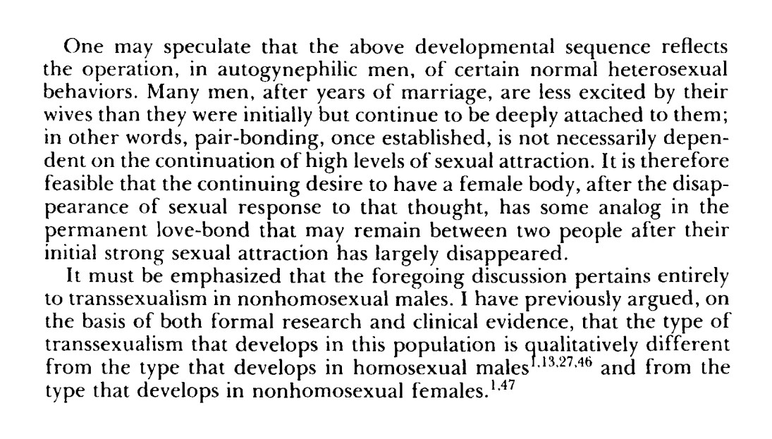 BlanchardPhD's tweet photo. I had to look at some of my old papers today, and I came across these paragraphs on the relation between autogynephilia and gender dysphoria. I thought they were worth tweeting. The source is this: https://t.co/xxGvLUSNHj https://t.co/F1y4Qmq5o6