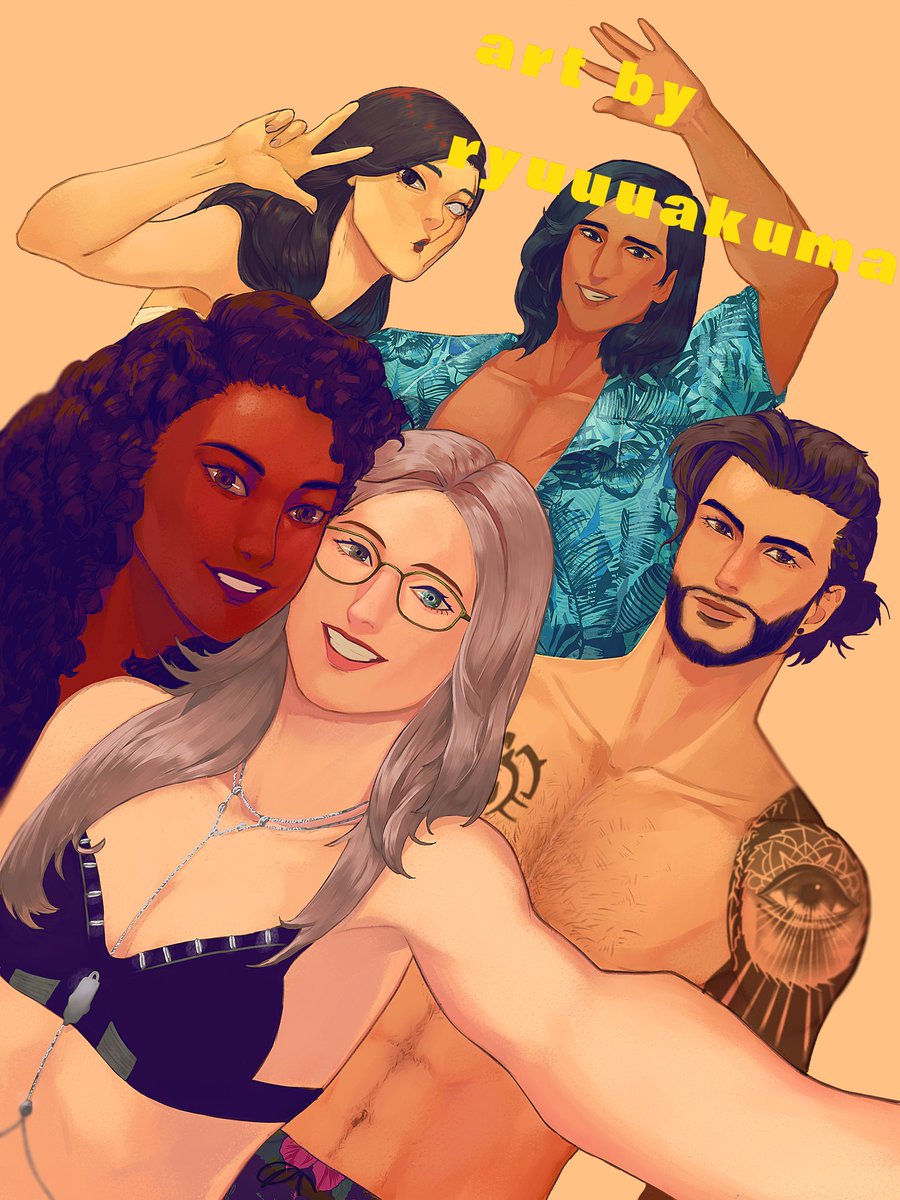 ryuuuakuma's tweet photo. commission for @aces-and-angels (Tumblr)

 all these gorgeous characters are based on a fanmade game by @itlivesproject and artwork is protected by @TheGlazeProject

likes and rt are highly appreciated 

#commissionsopen #commissionart
#digitalart https://t.co/FRseKDIf3h