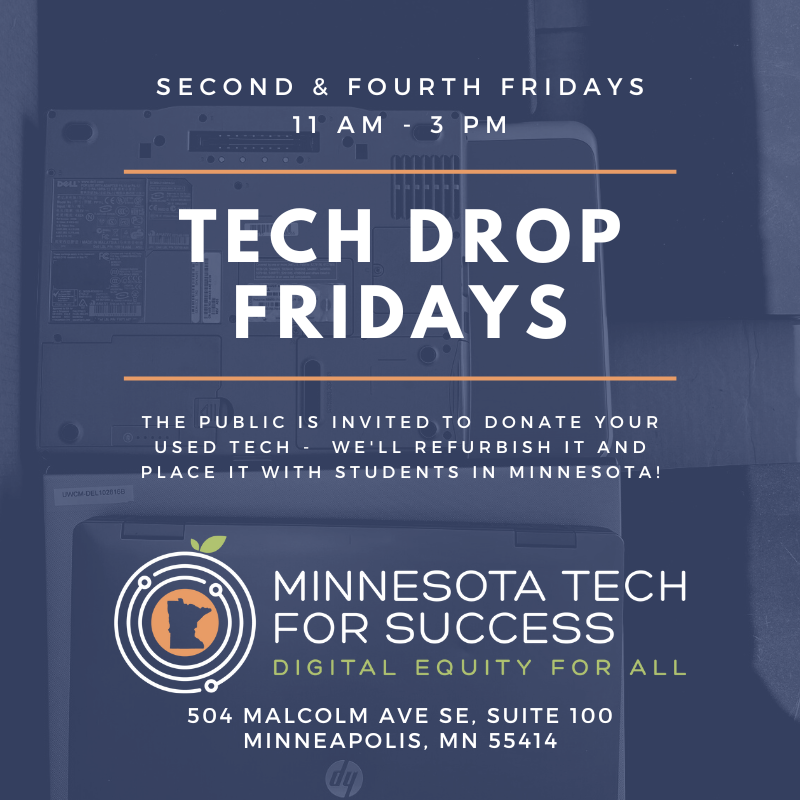 Come to our warehouse today from 11am-3pm for #TechDropFriday! Our NAID and R2v3 certified program means your data will be protected and anything that doesn't live up to performance standards will be responsibly recycled. buff.ly/44ToXCO  #techforgood #minnesota