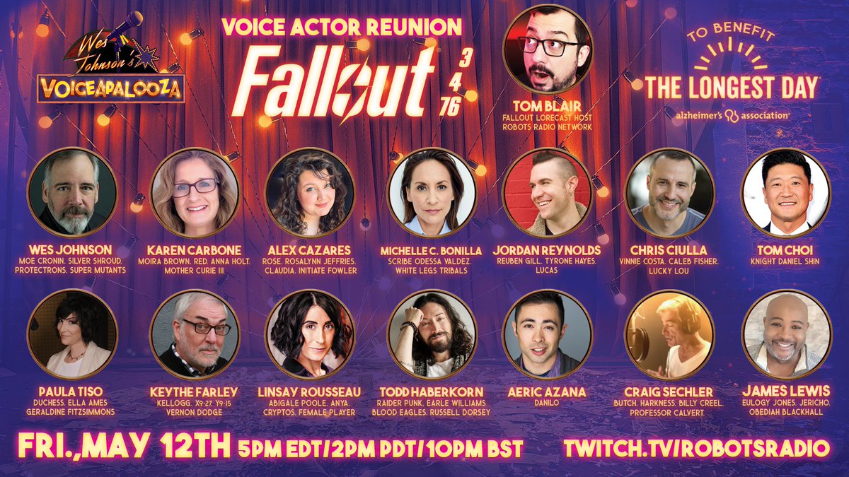 TheMCBonilla's tweet photo. Join me for a fabulous @Fallout reunion benefiting @alzassociation today at 2pm PST/5pm EST
https://t.co/ljaGuxPnbM #fallout #fallout76 #Fallout76取引 #FalloutForHope #voiceover #actor #Alzheimers #ENDALZHEIMERS #scribevaldez #911LoneStar https://t.co/rfOACNdwNQ