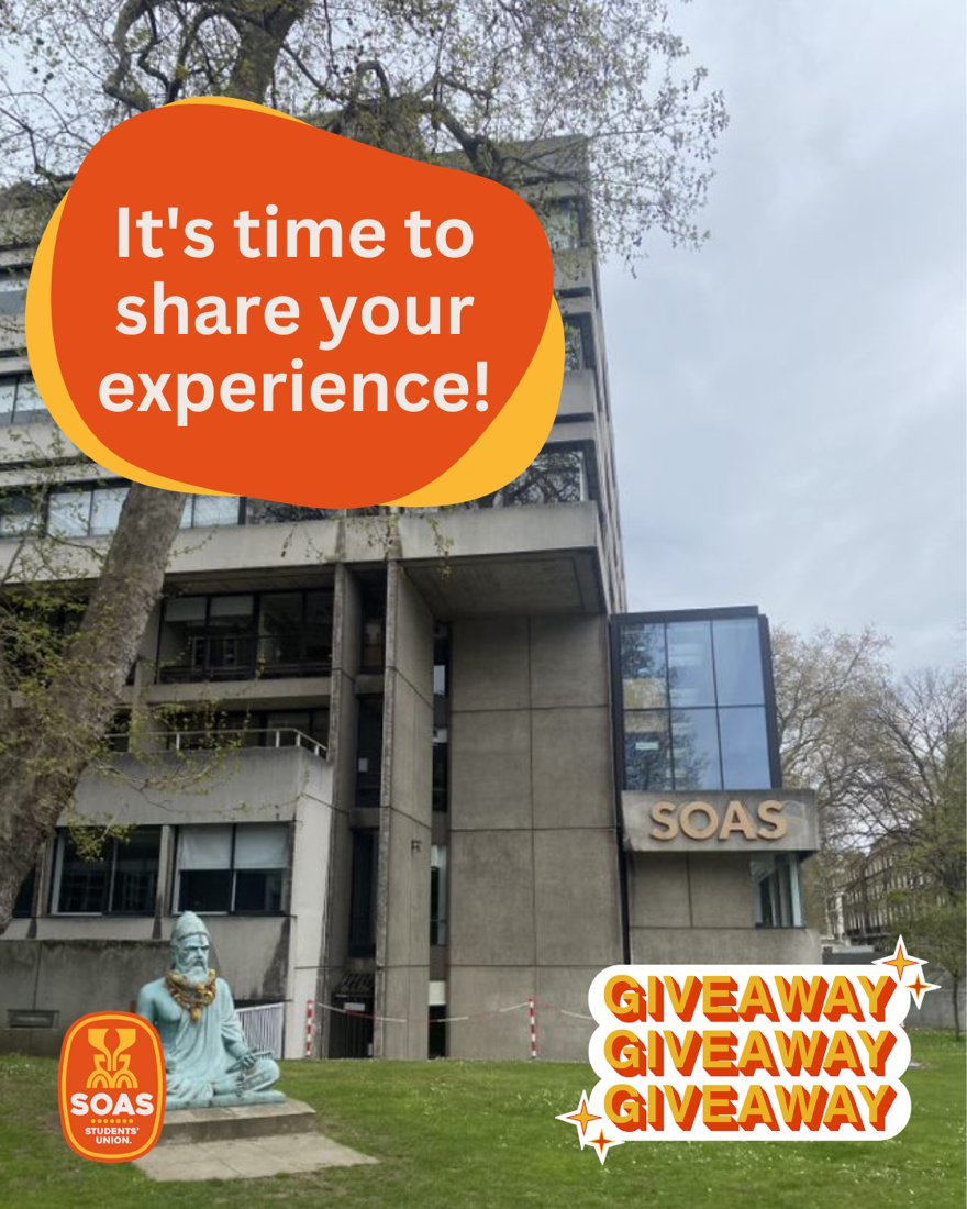 Over the next few weeks, we want to hear from you and find out more about your experience at SOAS and SOAS SU to help inform our work and strategy moving forward. Complete our survey for the chance to win £300! redbrick.to/soasstudentsur…