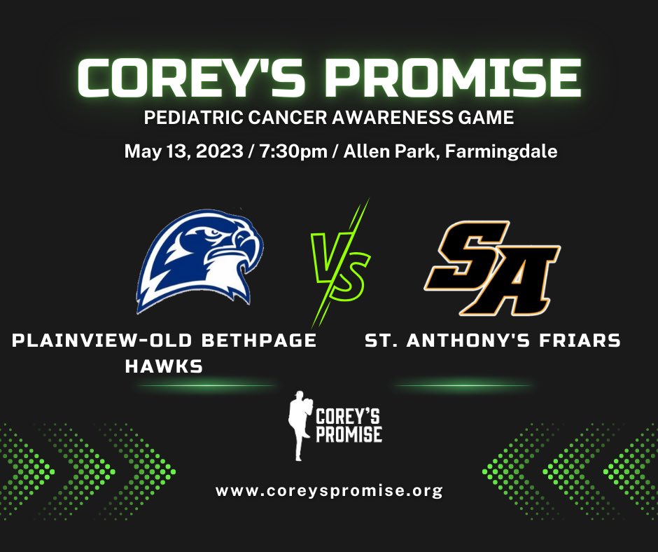 Tomorrow is a special game day. The Friars take on <a href="/POBHAWKSbasebll/">POBJFKHS Hawks Baseball</a>. The game will be in memory of Corey Phelan who passed away due to Non-Hodgkin’s Lymphoma. Corey’s family will be throwing out the first pitch. Hope to see you there! <a href="/axcessbaseball/">Axcess Baseball LI</a> <a href="/StAnthonysAth/">St. Anthony's Friars</a> <a href="/Gregg_Sarra/">Gregg Sarra</a>