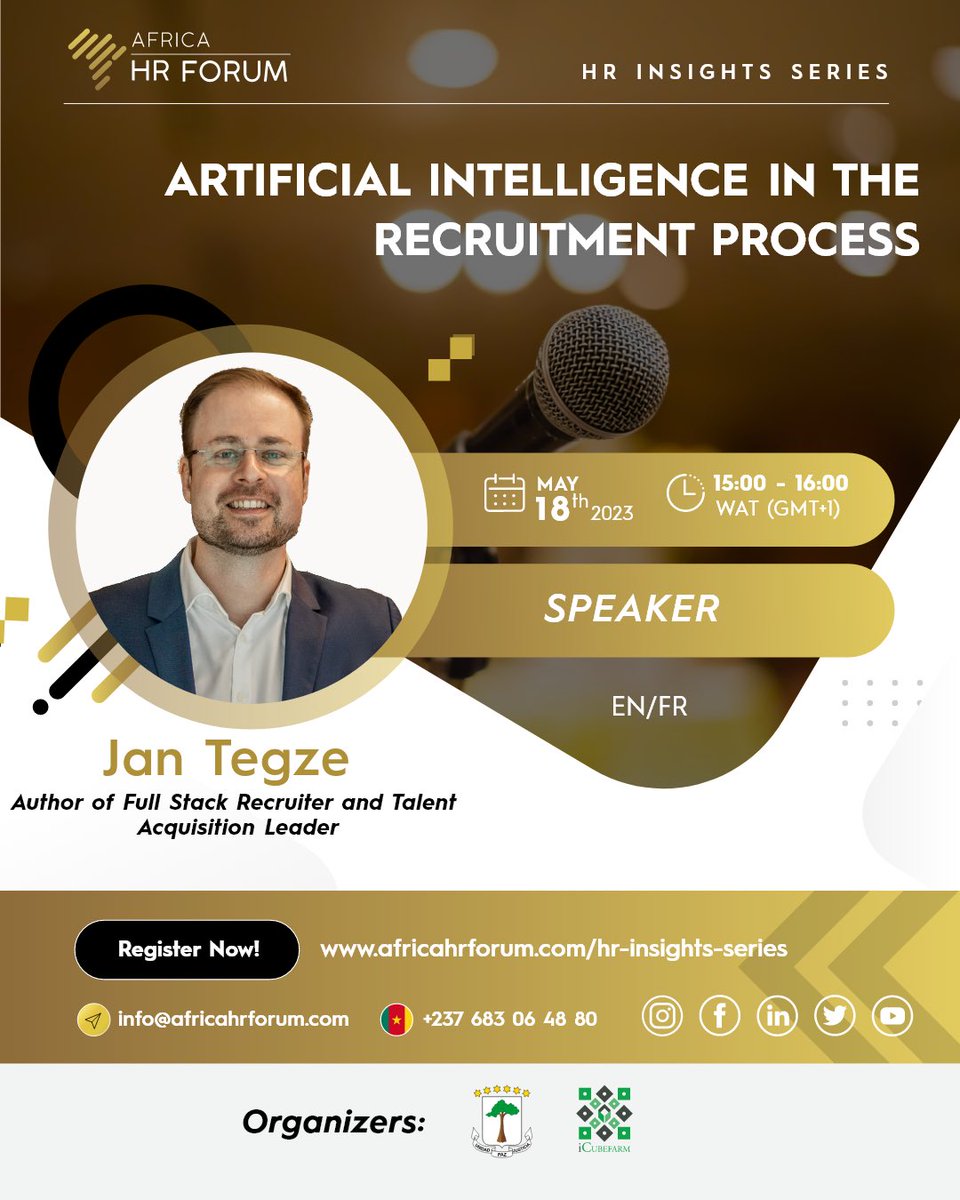 Join us this Thursday, May 18th, for an insightful webinar with Author of Full Stack Recruiter &amp; renowned Talent Acquisition Leader <a href="/jantegze/">Jan Tegze</a> . Discover how AI can revolutionize your Recruitment strategies !
 lnkd.in/eymWUV6w