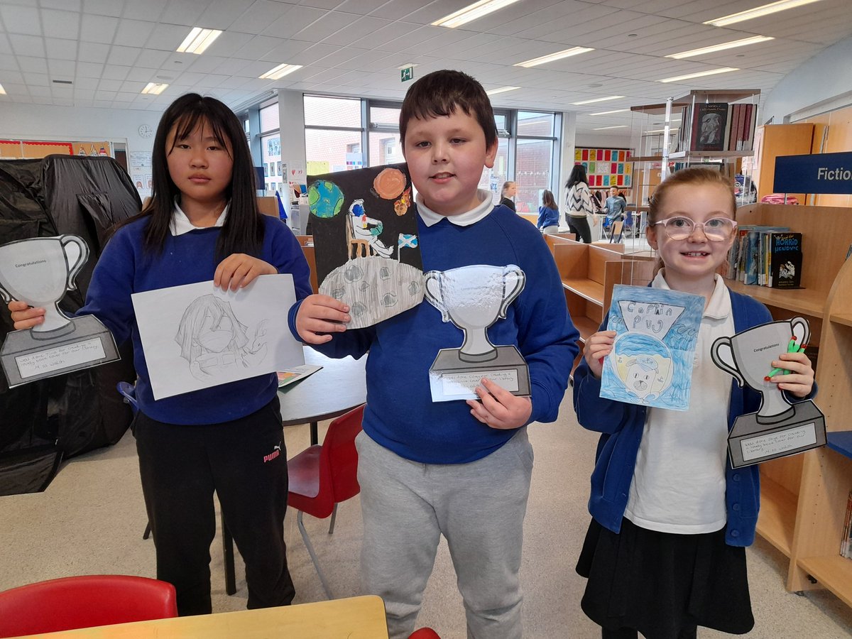 Sarah48060689's tweet photo. This wonderful bunch won the design competition for our new library display. They impressed me so much with their creativity 🎨 I am so looking forward to working with them to create it!  🤩
@NiddrieMillPS https://t.co/OtugivyFJ6