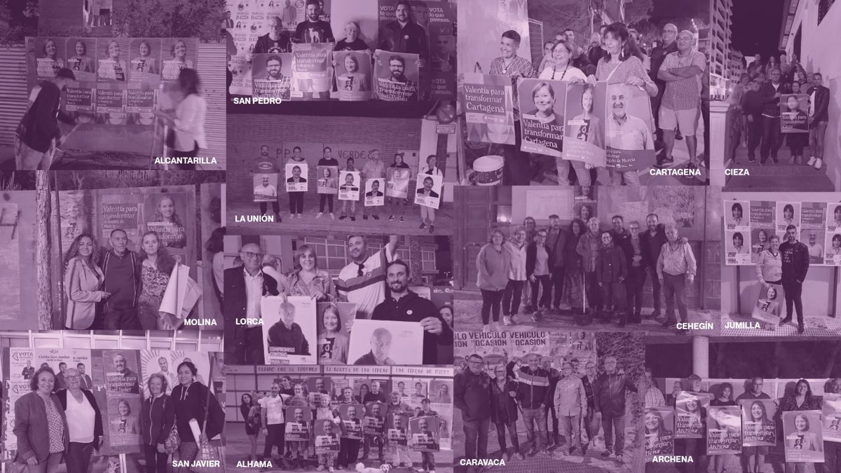 🟣 En la 📍Región de Murcia tenemos a la mejor militancia y candidatas.

➡️Por aquí os dejamos unas imágenes de la noche de ayer, durante la pegada de carteles que daba inicio a la campaña electoral del 28M.

#ValentiaParaTransformar28M