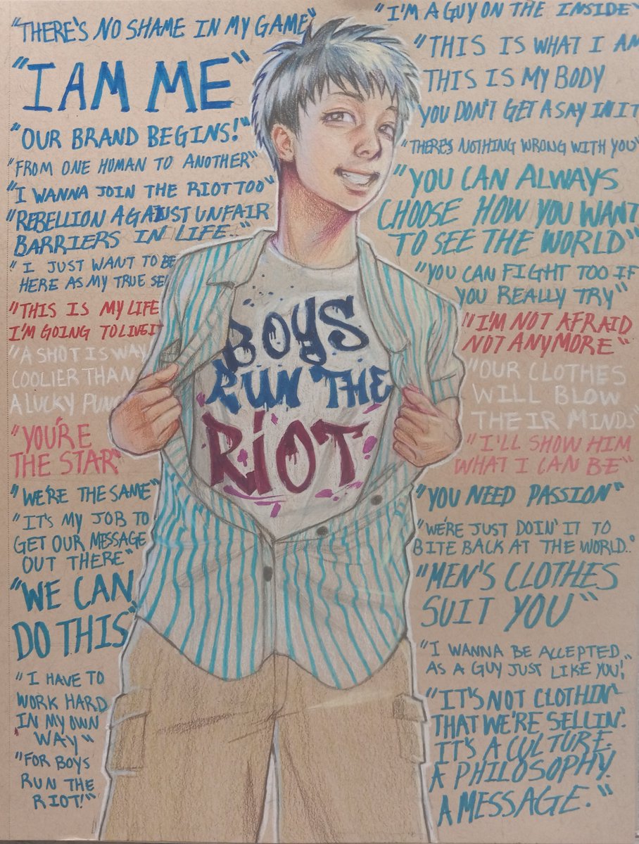 WHSLBRY's tweet photo. Amazing artwork from one of our students, Adelpha Bathol, inspired by the Boys Run the Riot manga. https://t.co/V9cRPXiJrq