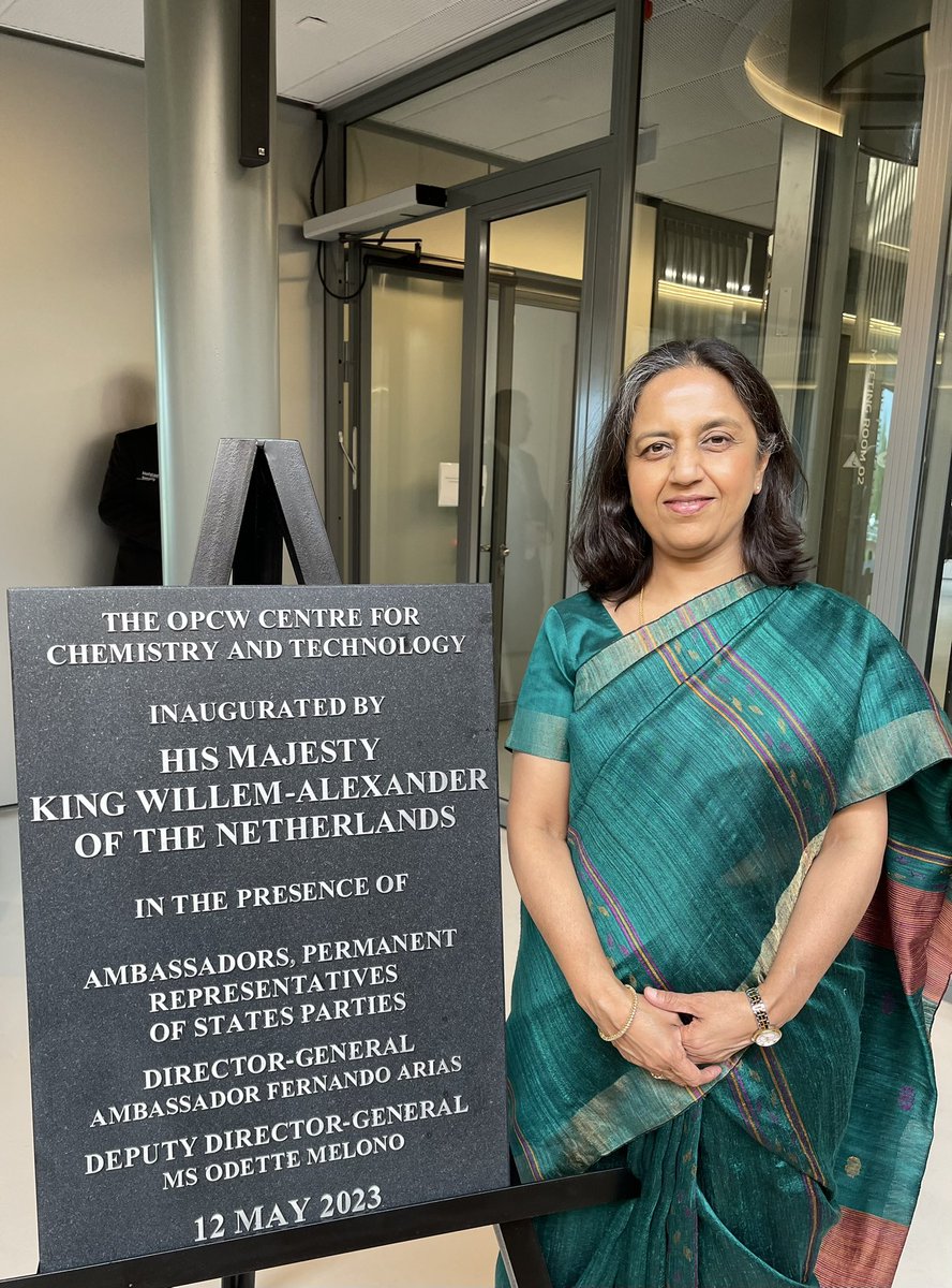 IndinNederlands's tweet image. Amb @reenat_sandhu and Chairman NACW, Mukhmeet S Bhatia attended the inauguration of the #ChemTech Centre of the @OPCW by HM King Willem-Alexander @MEAIndia