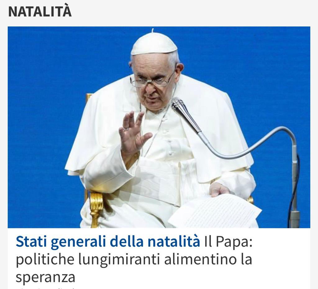 CislNazionale's tweet image. Ridare impulso alla #natalità significa dare un futuro ai giovani:l’appello di #PapaFrancesco è un forte richiamo a istituzioni, politica, parti sociali a fare di più sul tema della dignità e stabilità del lavoro, la riduzione delle disuguaglianze, la tutela e crescita dei salari