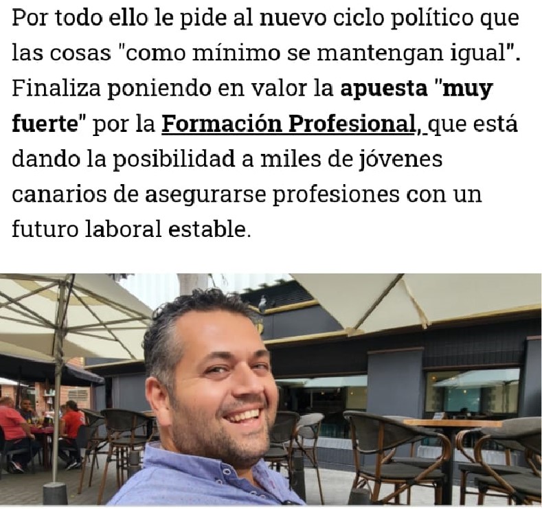 Hoy se ha publicado en prensa una entrevista a personas de variado perfil social. Entre dichas personas está nuestro Jefe de Estudios, Samuel Neris. Les animamos a leer el artículo y su reflexión sobre la educación. atlanticohoy.com/politica/elecc…