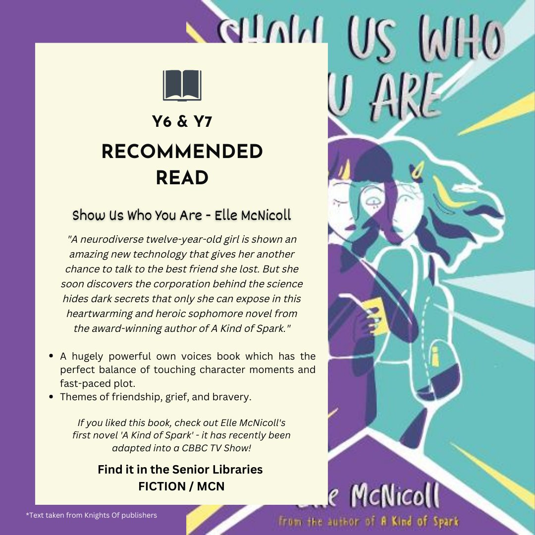 BGSLibraries's tweet photo. “People's minds are all so different. All capable of different things.”

This week, we're recommending that Y6 &amp; Y7 start their half term break by picking up the wonderful Show Us Who You Are by @BooksandChokers. It's a powerful one! 

#BGSrecommends #BGSreads https://t.co/QawL77jGO5