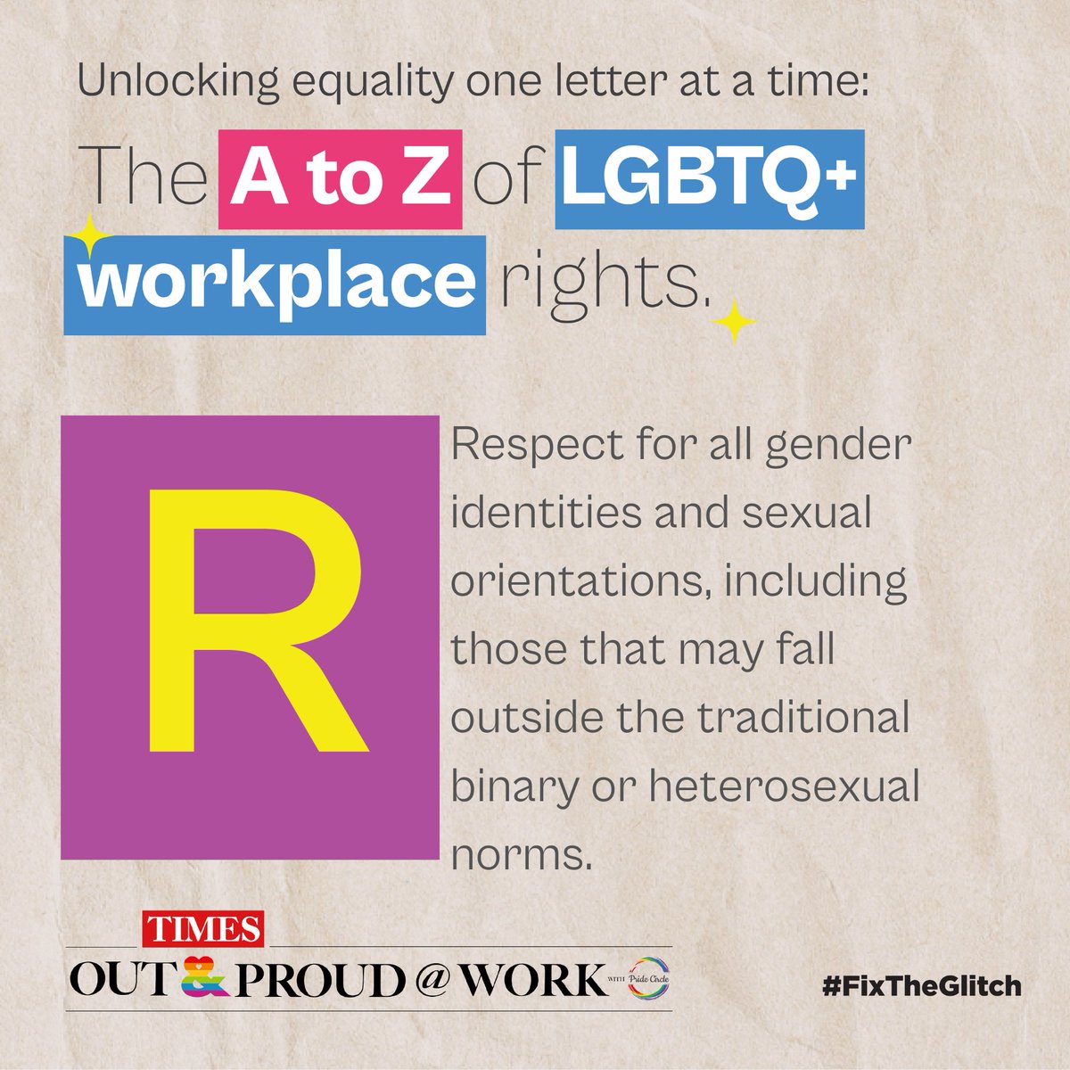 Let’s create change and #FixTheGlitch. Sign up at timesoutandproud.com/#take-my-pledge  

#PrideatWork #Empowerment