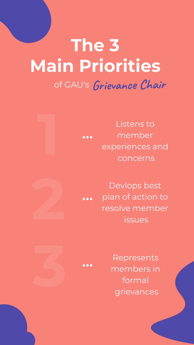 Perhaps one of the most important roles in our union, today we are focusing on our Grievance Chair!

If you are interested in this position, please let us know by May 18th!