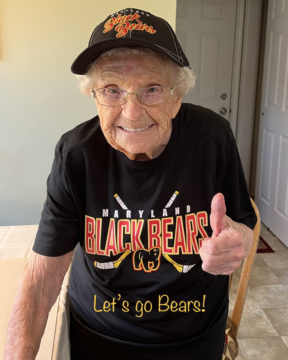 dvandamme's tweet photo. It is game day and Great Grandma Leona is ready @BlackBearsNAHL - go get the win this weekend! https://t.co/rVHQNuyKoI