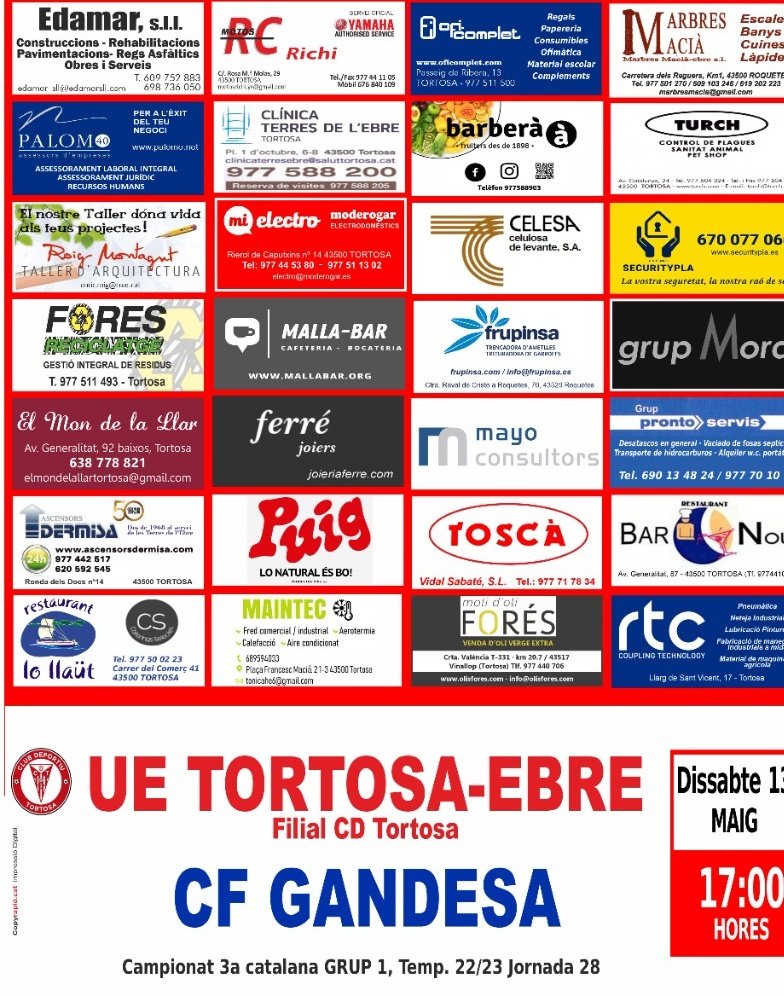 ⚽️ 📆 Partidàs a ľEstadi!!! 💪🏻🔴⚪⚫
AMATEUR - <a href="/CF_Gandesa/">CF Gandesa 1922</a>
GP Motor Tortosa Esponsor Oficial Equip Amateur
#ueteamateur #3cat1 #FCF #Tortosa #Gandesa #TerresdelEbre