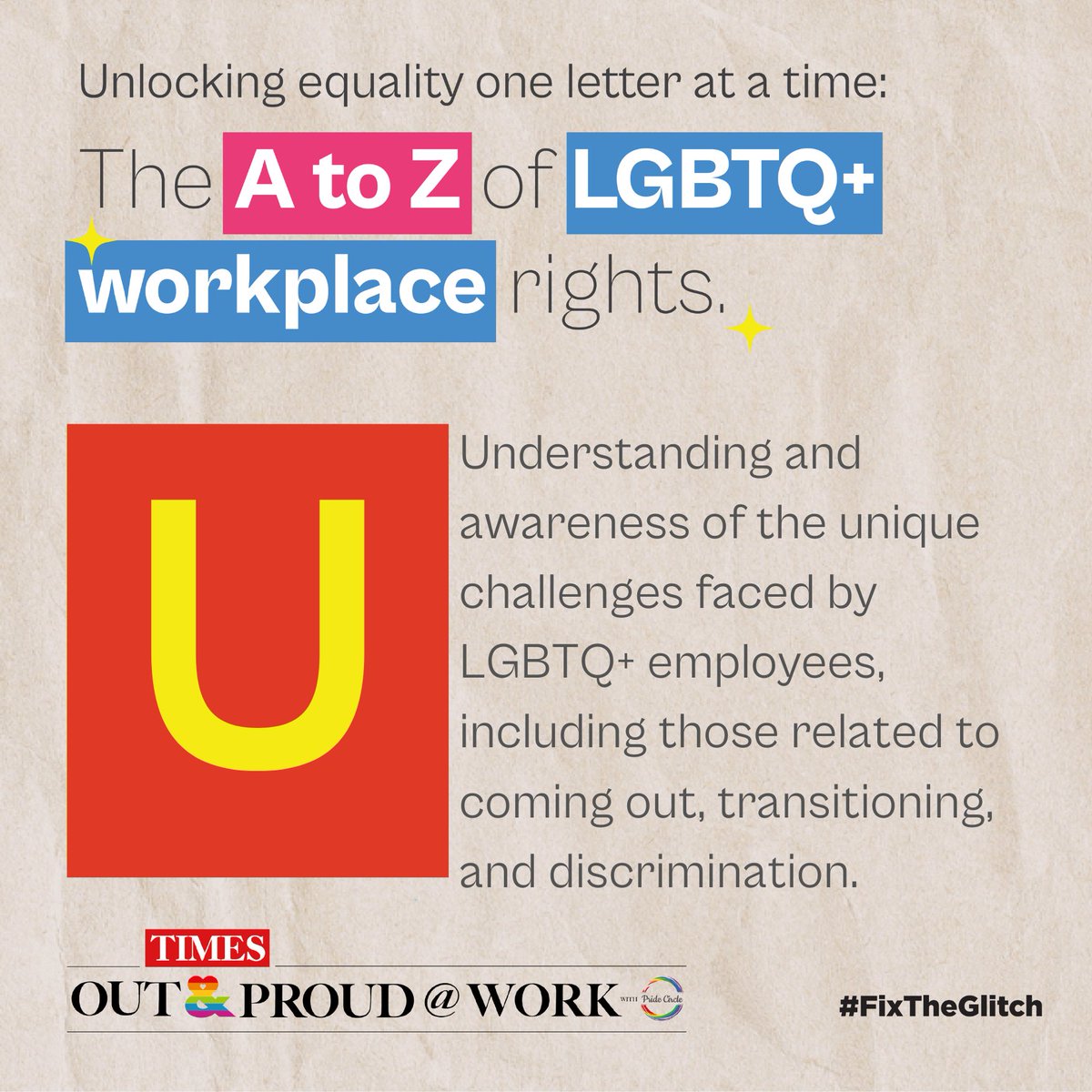 Let’s create change and #FixTheGlitch. Sign up at timesoutandproud.com/#take-my-pledge  

#PrideatWork #Empowerment