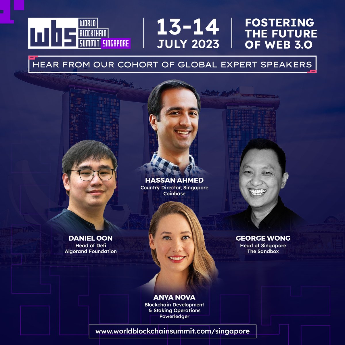 🎉Join us in welcoming @Anya_Nova, @Danooyl, @georgewong, Hassan Ahmed

🎟️Book Tickets: hubs.li/Q01PG_Yy0

#WBSSingapore #WorldBlockchainSummit #BlockchainSingapore  #SingaporeSummit #Web3Summit #CryptoSingapore #nft #DeFi #web3 #cryptocurrency #blockchain #bitcoin #WBS2023