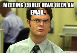 “This meeting could have been an email.”
No, Dwight - not fact. Not always.

Meetings serve various purposes in the workplace and play a crucial role in organizational communication and collaboration.

Read more: linkedin.com/posts/lizsobe_…