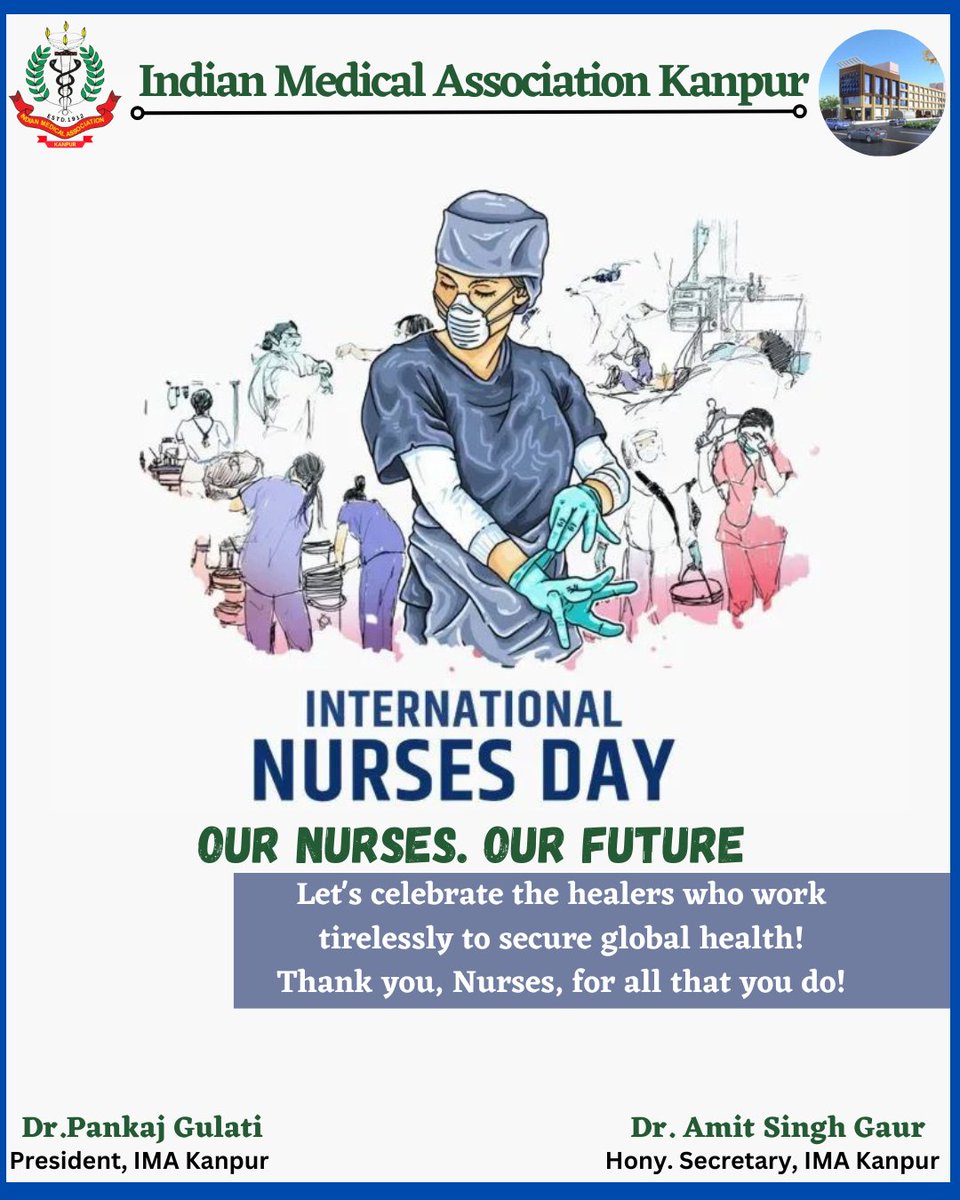 imakanpur's tweet photo. let's celebrate the healers who work tirelessly to secure global health!
Thank you, Nurses, for all that you do!
#kanpur
#nurseday
@brajeshpathakup @IMAIndiaOrg @mansukhmandviya @myogiadityanath @DMKanpur https://t.co/aDJrB7E13G