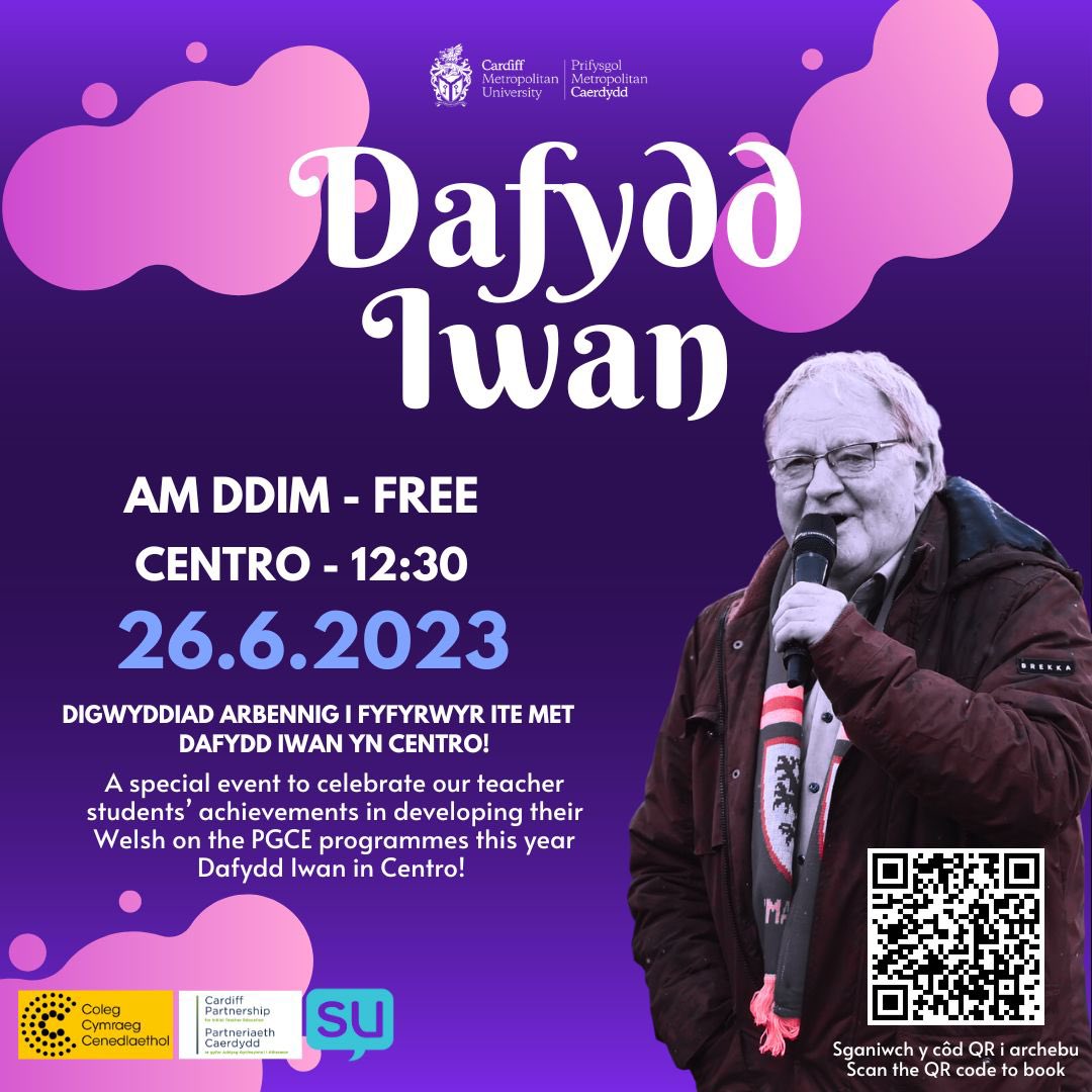 hayes_haf's tweet photo. Beth sy’n digwydd ar Fehefin 26ain? Cofiwch archebu eich tocyn!! 😜🏴 Join us to celebrate the student teachers’ achievements in developing their Cymraeg on the 26th of June! Book your tickets today!! @ITEcardiffmet @dafyddiwan #siaradCymraeggydabalchder #dysgucymraeg #ymaohyd 🎵 https://t.co/0hbtl774zt