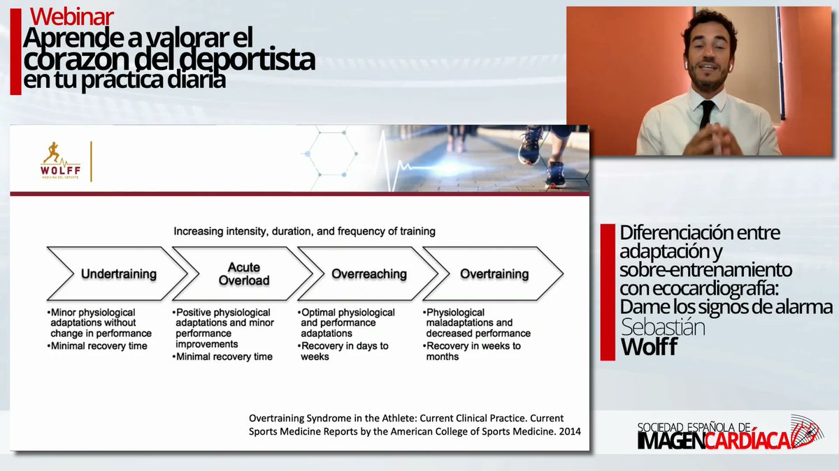 ImagenCardiaca's tweet photo. Diferenciación entre adaptación y sobre-entrenamiento con ecocardiografía: Dame los signos de alarma; por Sebastián Wolff
Curso/Webinar "Aprende a Valorar el Corazón del Deportista en tu Práctica Diaria" 
🏥 https://t.co/NcpN68boDC ◀️
Curso gratuito de la SEIC https://t.co/B3CEHf7TsG