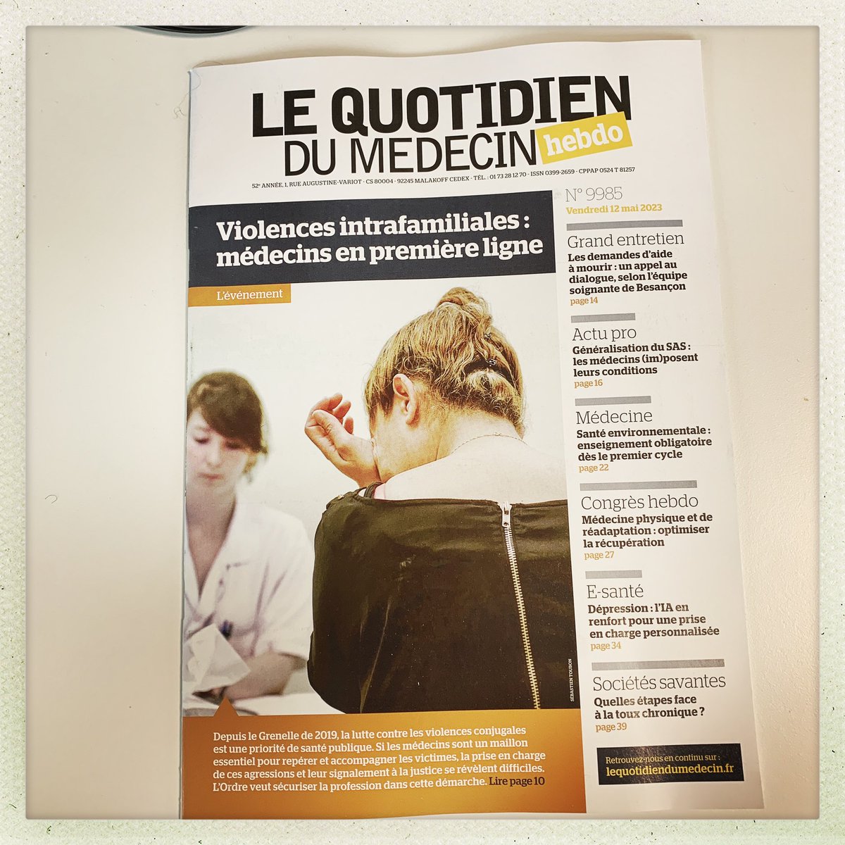 C’est vendredi jour de sortie du <a href="/leQdM/">Le Quotidien du Médecin</a> hebdo 🆕