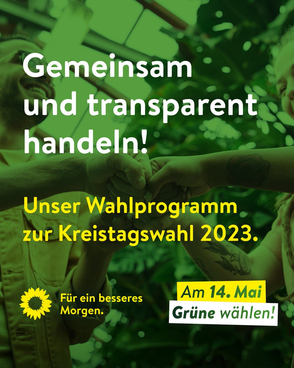 GruenePi's tweet photo. Kurz &amp; knapp: Unser Kreiswahlprogramm zur #KommunalwahlSH2023. 

Dies sind unsere Ziele im Bereich #Transparenz und #Teilhabe! 🤝🌐

Mehr Infos: https://t.co/bHOFvpTrn5

#heutemorgengrün #füreinbesseresmorgen https://t.co/28h61ao56y