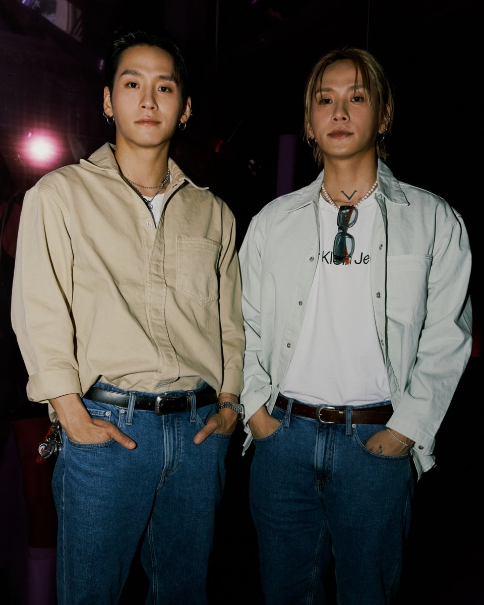 CalvinKlein's tweet image. all in. Anson Lo, Youngdeuk kwon and Youngdon Kwon wearing looks from the limited-edition Jennie for Calvin Klein capsule collection. out now.