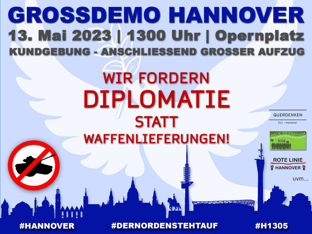 SHomburg's tweet photo. Morgen findet in Hannover eine Demo für den Norden statt, mit vielen bekannten Rednern. Nach langer Zeit soll sogar das Wetter gut werden. Wenn das kein Zeichen ist … #1305 https://t.co/CgPQuD3axg