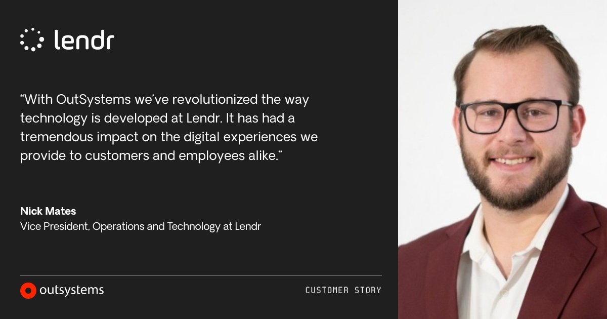OutSystems's tweet image. Within the first year of adopting #OutSystems, @LendrOnline delivered 5️⃣ #apps, including two portals for clients and broker partners.

Working with #OutSystemsPartner @Xebia, they’ve saved an estimated 1,000 hours thanks to streamlined operations. bit.ly/2JYHcSy