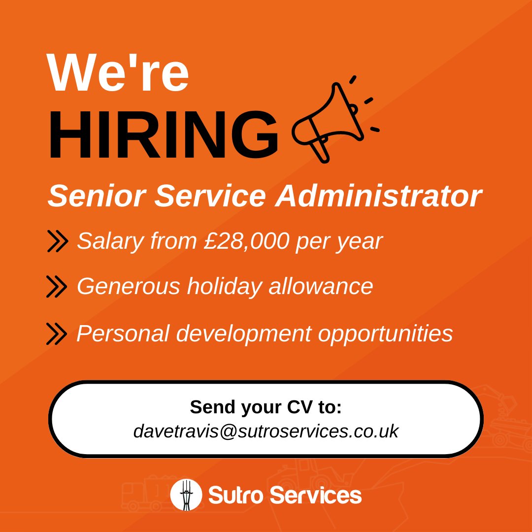 SutroServices's tweet image. We are currently looking for a full time Senior Service Administrator to join us at our Head Office in Leeds.
 
This is a fantastic opportunity to join a growing company and work closely alongside our Director Dave to drive the business forward.

#careers #adminrole