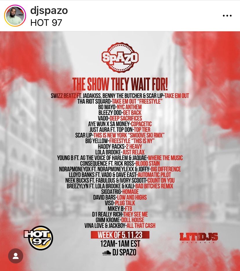 ThaRealCau2Gs's tweet photo. Big shoutout @THEREALDJSPAZO for playing “takem em Out” on @HOT97 fr @ThaRealCau2Gs @IAMBYNOE #ThaRiotSquad https://t.co/iiDuyD95qF