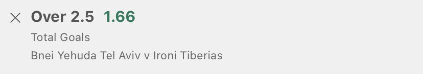 viniftbll's tweet photo. OVT CHALLENGEโญ๏ธ ยฃ10 โก๏ธยฃ100
Bet 2 ๐
Over 2.5 Match goalsโฝ๏ธ
Bnei Yehuda Vs Ironi Tiberias ๐ฎ๐ฑ
ยฃ16.66 Returns ยฃ27.76๐ฐ
Odds @ 1.66๐
#inplaychallenge #overundertips https://t.co/vYfNQn9D9t