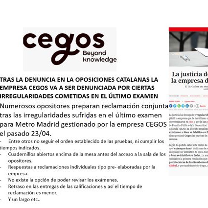 CaosOposiciones's tweet photo. Numerosas irregularidades en el último examen de metro de Madrid con la empresa Cegos provocan el descontento de los opositores que están preparando una denuncia oficial a la empresa.
No es la primera denuncia que reciben ya que actualmente están denunciados en Cataluña. https://t.co/cdQlXbdXKt