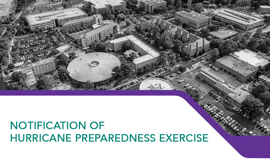 Reminder: SFA’s University Police Department and Emergency Management Office will facilitate functional hurricane preparedness exercises at various times today through Tuesday, May 16, on campus. The activities are an exercise and not an immediate threat.