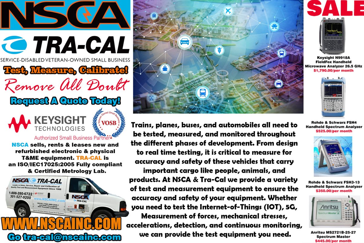 At NSCA & Tra-Cal we move #students, professionals, & #manufacturers beyond device testing from the #lab to the real world by providing the tools they need to succeed in #performance & functionality. Request a quote today for handheld #spectrumanalyzers buff.ly/42Hc2SE