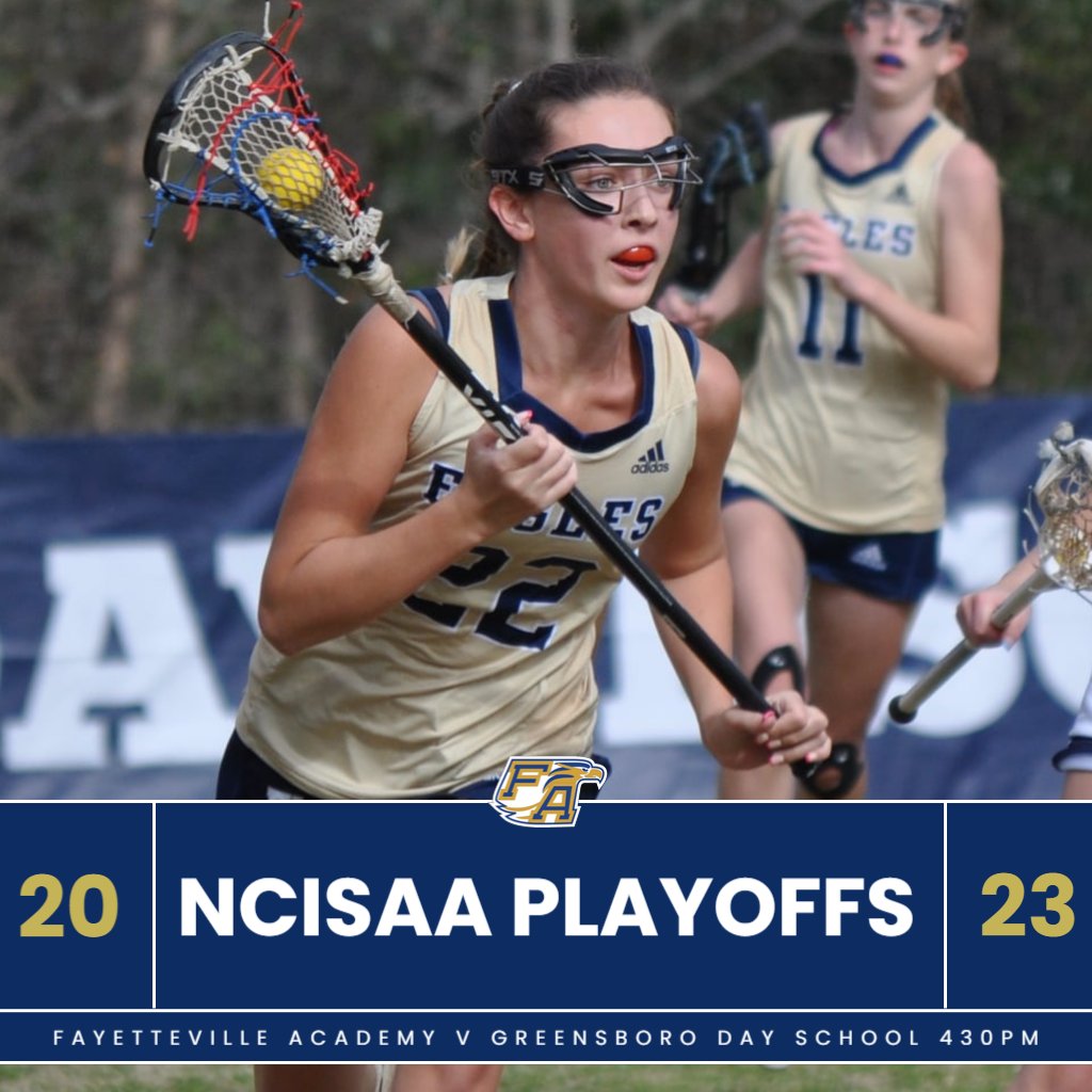 NCISAA Tournament time for FA Lacrosse. The Girls will host Greensboro Day School starting at 430pm. Good luck Girls !!! #myfa #soarhigher