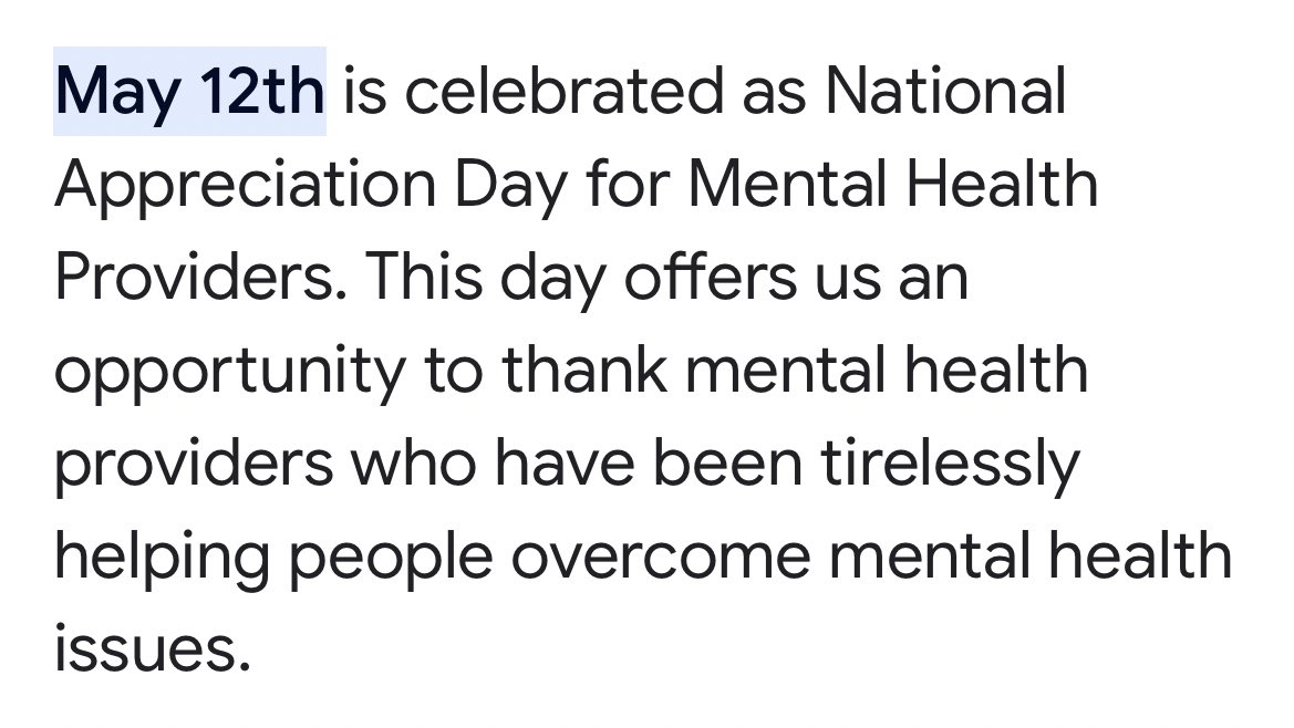 Oh shit it’s national mental health provider appreciation day. Notes are cancelled.