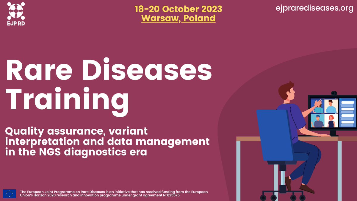 Don't miss the opportunity to expand your knowledge in NGS Diagnostics, Genetic Variants, and Quality Assurance. Join the 5th International Training Course in Warsaw on 18-20 Oct 2023.
Open to researchers, clinicians and more.
🚨Register by 20 June 2023.
ℹ️ejprarediseases.org/5th-internatio…