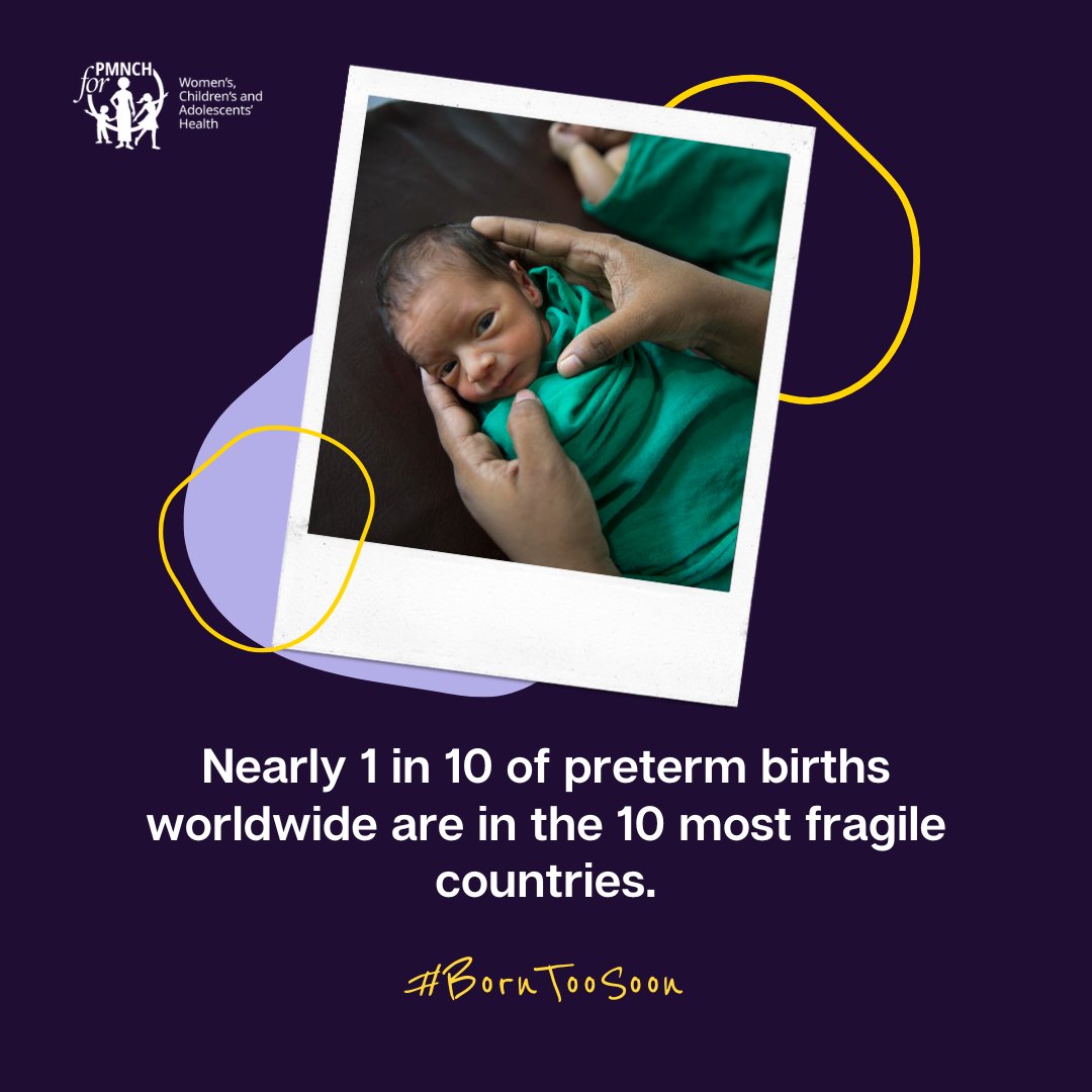 Nearly 1 in 10 #preterm births worldwide occur in the 10 more fragile and conflict-affected countries, where access to care for women and babies is particularly challenging.
 
For more 👉🏿 borntoosoonaction.org 

#BornTooSoon

<a href="/alignmnh/">AlignMNH</a> <a href="/WHO/">World Health Organization (WHO)</a> <a href="/UNICEF/">UNICEF</a> <a href="/UNFPA/">UNFPA</a>