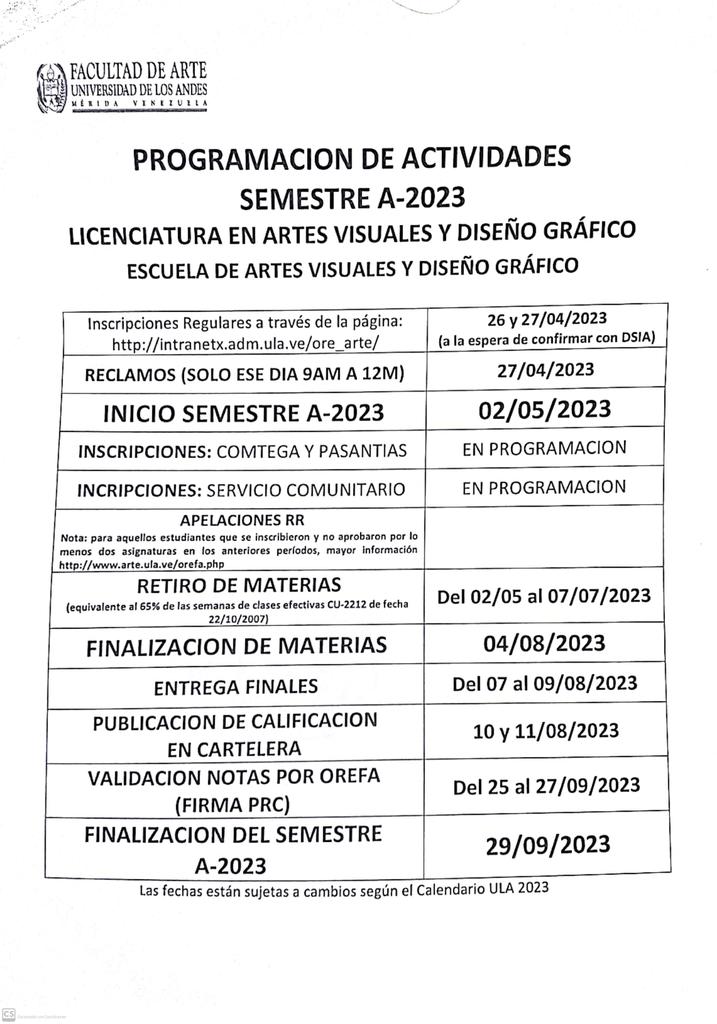 Programa de Actividades de la Licenciatura de Artes Visuales y Diseño Gráfico 👇🏻👇🏻👇🏻

#Merida