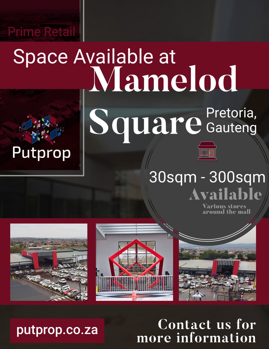 PutpropLimited's tweet photo. Ready to take your business to the next level? Putprop has you covered with prime retail and commercial space available now.  Don't miss out on these opportunities to expand your business and reach new heights! Contact James@putprop.co.za to enquire. https://t.co/9iUb2Of97n