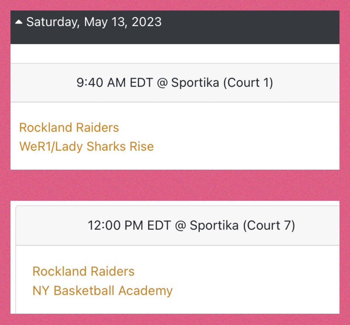 FibbleAlexis's tweet image. Rockland Raiders at Sportika this weekend 🏀💪🏼