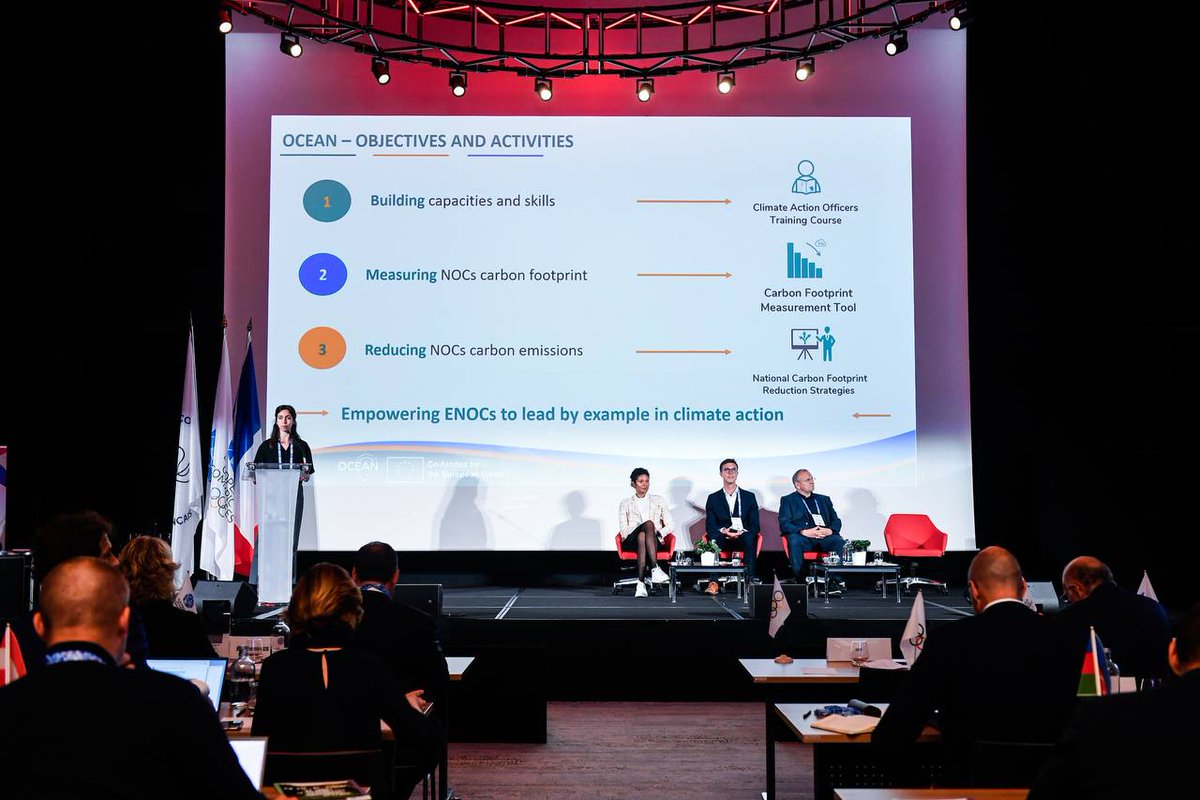 The_EOC's tweet image. 🗣️ "The @OCEANErasmus project is not just open to the 18 NOCs signed up to the project but, to all through conferences in September 2024 and May 2025"

Acting Deputy Director of the #EOC EU Office, @evarebmann, presented on Empowering ENOCs to lead by example in climate action 🌍