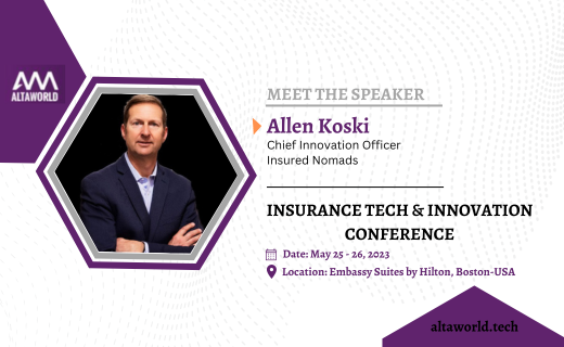 ITIC Boston 2023      

Meet the Speaker!!   
@AllenCKoski , Chief Innovation Officer, @insurednomads 

Grab your ticket now at events.altaworld.tech/Insurance-Tech… to hear him speak at the conference.       

#ITICBoston #insurtechconference #insurtech #insurance