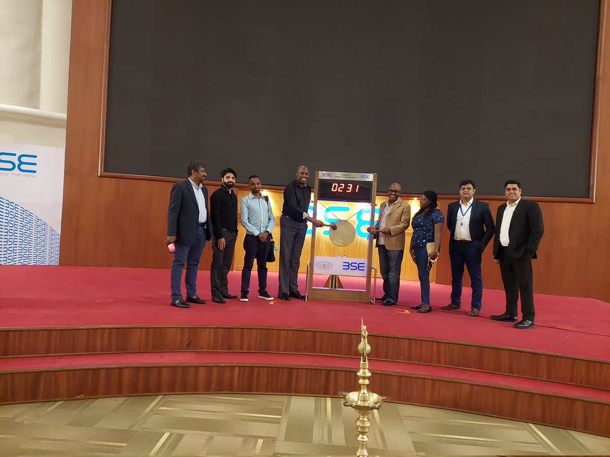 BSEIndia's tweet photo. Delegation from Kenya's KASIB visited @BSEIndia today and gained valuable insights gained into BSE's technology. The delegation also rang the #BSEBell, and posed with the #BSEBull for a photo.  #KASIB #BSE #India  #Kenya https://t.co/T8LEgOF2L5