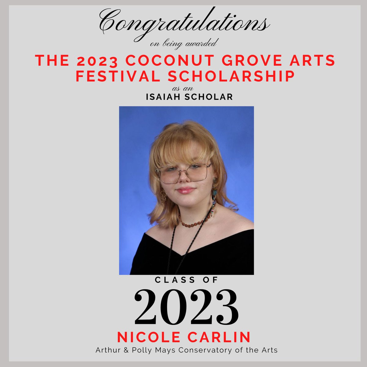 Congratulations to the class of 2023 on your Scholarships! @cap_mdcps @luisasantosd9 @mdcpssouth @coconutgroveartsfestival @fund4arted #isaiahscholar #Scholarship #collegebound #seniors #classof2023 #senior2023 #collegeacceptancesandscholarships