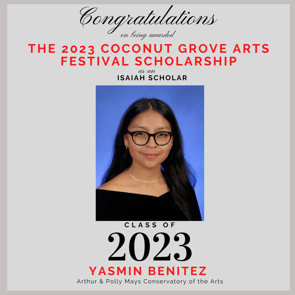 Congratulations to the class of 2023 on your Scholarships! @cap_mdcps @luisasantosd9 @mdcpssouth @coconutgroveartsfestival @fund4arted #isaiahscholar #Scholarship #collegebound #seniors #classof2023 #senior2023 #collegeacceptancesandscholarships